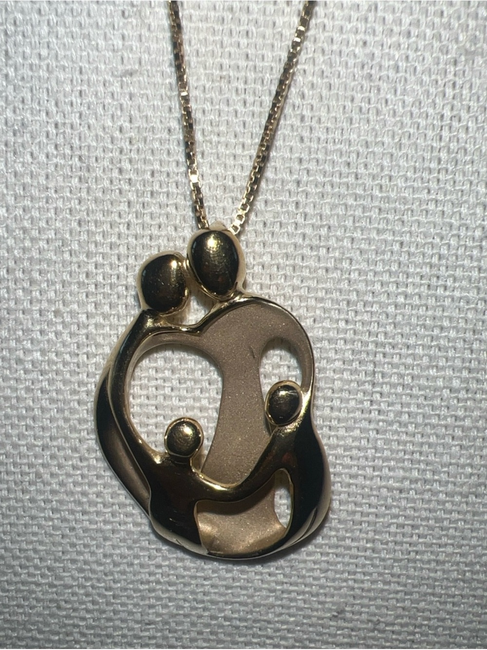 Gold-Tone Abstract Family Pendant Necklace